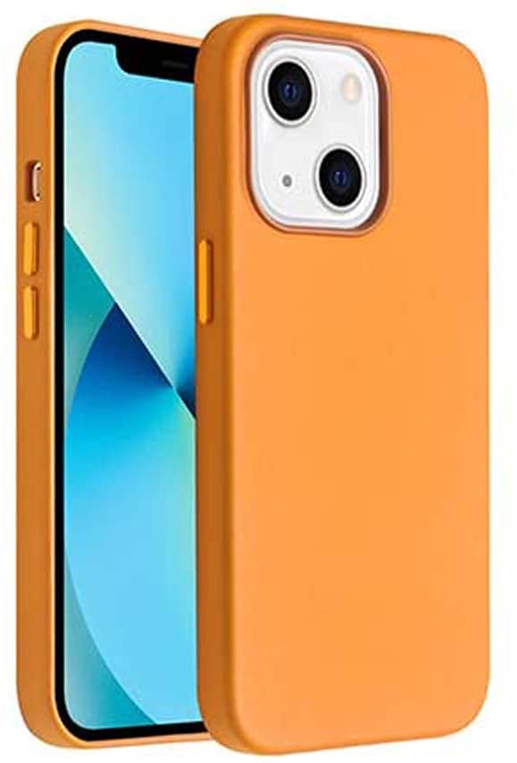 Coque iPhone 13 Mini cuir orange pour style de vie actif