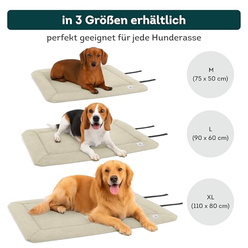 Wanderpfote Hundedecke für Unterwegs, 75 x 50cm – Waschbar, Orthopädisch, Wasserdicht – Hochwertiges Design – Hundedecke Outdoor, Hundematte Auto (Braun, Größe M)
