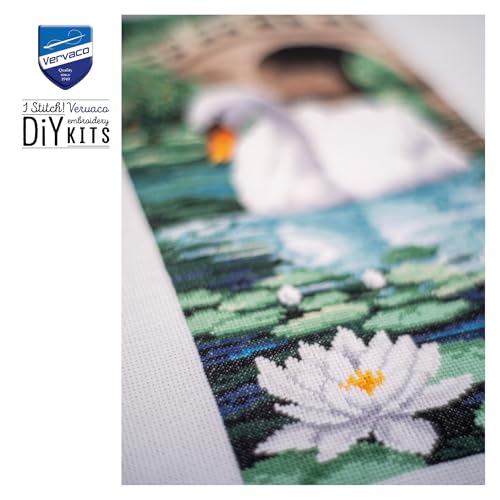 Kit punto de cruz contado cisne manualidades DIY bordar cuadros decoracion arte de pared 7