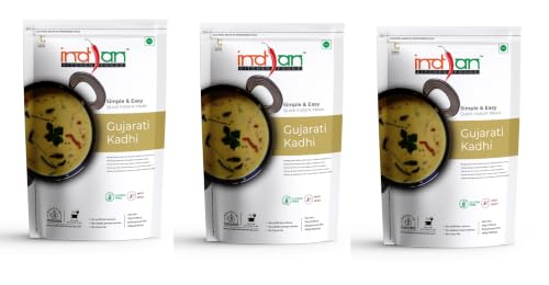 Image of Indian Kitchen Foods Instant Gujarati Kadhi - Freeze Dried, Gluten-Free, Ready-to-Eat Indian Vegetarian Meal - Pack of 3