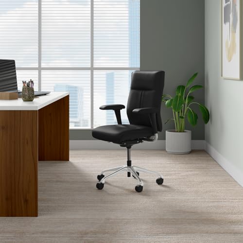 Image of Interio by Godrej La Sede Full Back Leather Executive Chair Black Ink, 5 Position Tilt Limiter