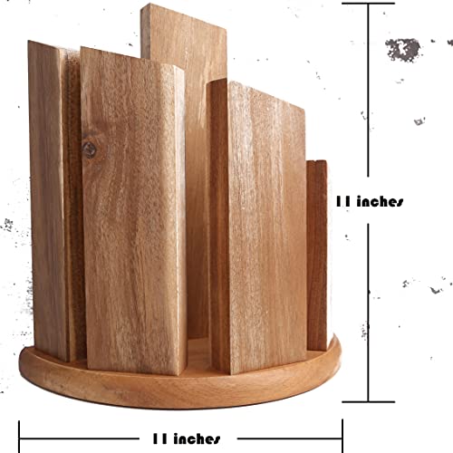 Resafy Wooden Magnetic Knife Block,360° Double Sided Knife Board Universal Knives Holder With Strong Magnet Knife Strip Stand #TOP4