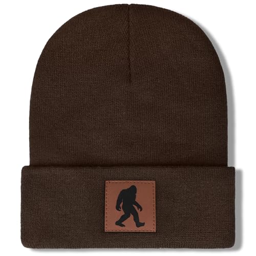 Image of Bigfoot Beanie for Men - Sasquatch Hat Winter Knit Cuffed Beanie for Women - Bigfoot Gifts for Christmas & New Year
