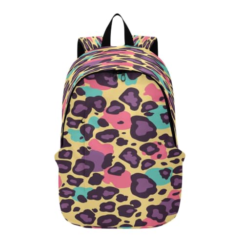 Sac à dos portable léopard dessin animé avec bretelles rembourrées confort