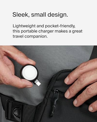 Image of Belkin BoostCharge USB-C Portable Charger for Apple Watch (MFi Certification, for Apple Watch Series 9, Series 8, Series 7, Ultra, etc., Compatible with MacBook, iPhone 15, etc., Black)