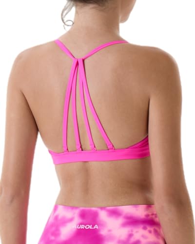 Image of AUROLA Mercury Workout Sports Bras Women Athletic Removable Padded Backless Strapy Minimal Crop Top