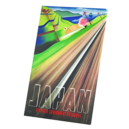 Tableau Japon Railways train travel retro vintage impression sur toile 60x96 cm