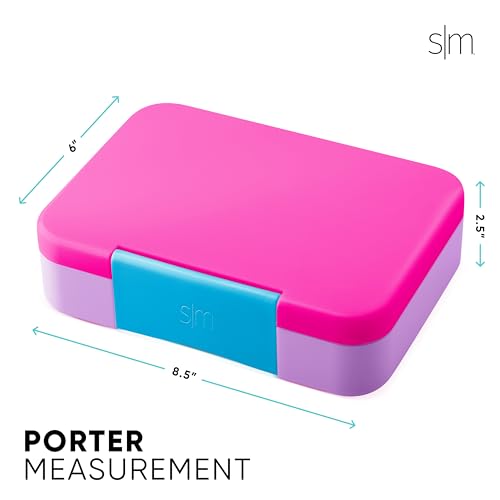 Image of Simple Modern Bento Lunch Box for Kids | BPA Free, Leakproof, Dishwasher Safe | Lunch Container for Girls and Boys, Toddlers | Porter Collection | 5 Compartments | 80s Mix