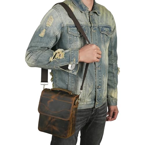 Canvas + Genuine Leather Travel A4 Tote Satchel Messenger Cross-body One Shoulder Bag For Men Male FB1444