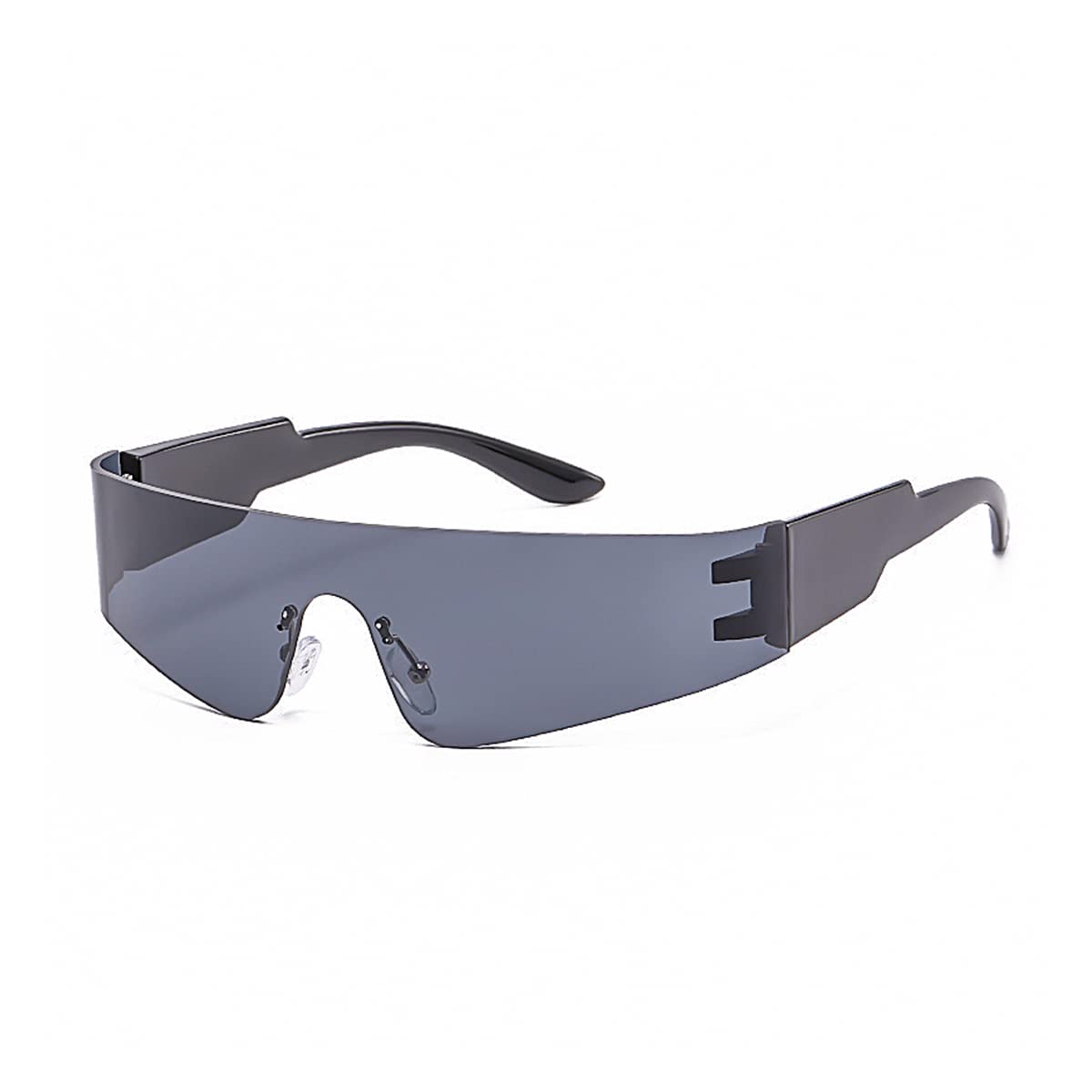CENPEK 1 PCS Futuristic Sunglasses Black Gray Slice Black Legs for Cosplay Slim Cyclops Adult Party