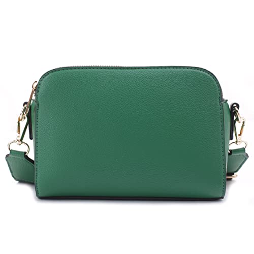 EVVE Crossbody Bags for Women Trendy Triple Zip Small Crossbody Camera Bag Purse with Wide Guitar Strap2