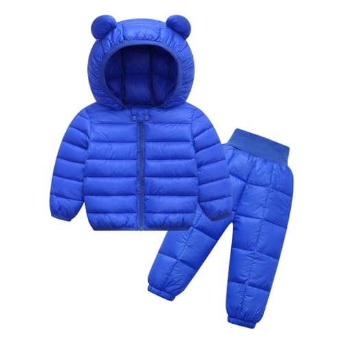 Sywiyi Little Boys Girls Snowsuit Long Sleeve Down Coat with Pants Set Lightweight Snow Suit for Kids Toddlers