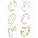 Dermalyx 6 Stück Goldene Armreife, Verstellbare Oberarm Bangles, Minimalistische Dünne Oberarmmanschette, Trendige Armreif Armbänder, Gold Armreifen Set