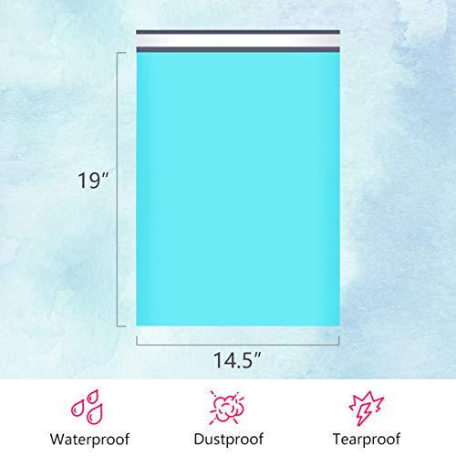 Ucgou Poly Mailers 14.5X19 Inch Teal 100 Pack Large Shipping Bags #7 Strong Thick Mailing Envelopes Self Sealing Adhesive Waterproof And Tear Proof Boutique Packaging Postal For Clothing #TOP1