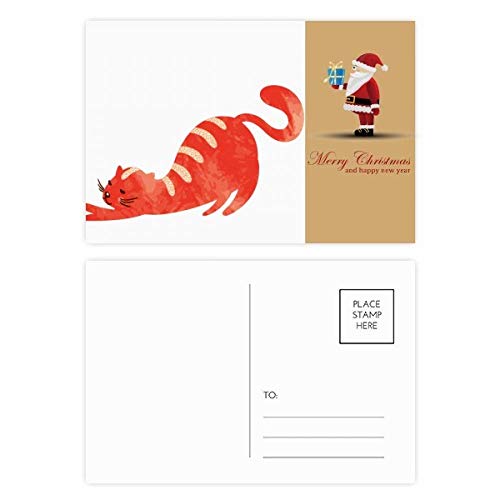 Cartes postales chat aquarelle pour décorer votre table de Noël