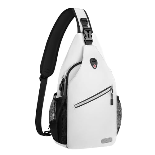 MOSISO Sling Backpack, Crossbody Bag, Ivory White, Medium