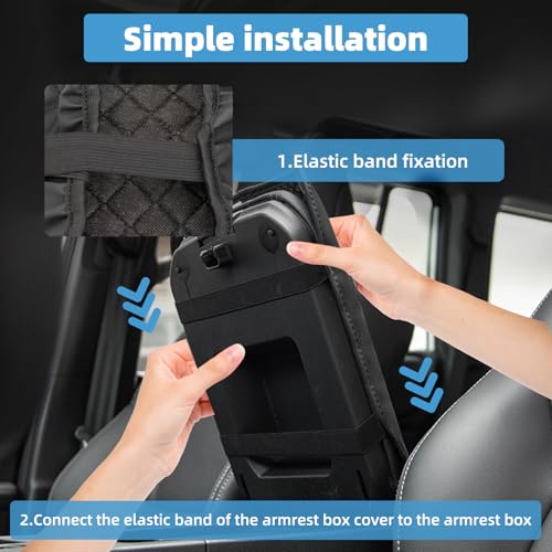 Image of Center Console Armrest Cover Compatible with Subaru Forester 2019 2020 2021 2022 2023 2024 Fully Covered Anti-Scratch Protector Interior Accessories