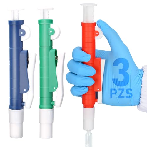 Termos Y Vasos Entrenadores, Tools Juego de 3 Bomba de Pipeta de 2ml 10ml 25ml, Pipetas Pequeñas de Fácil Aplicación Rápida, Pipetas De Tranferencia, Apto para pipetas de plástico vidrio de...