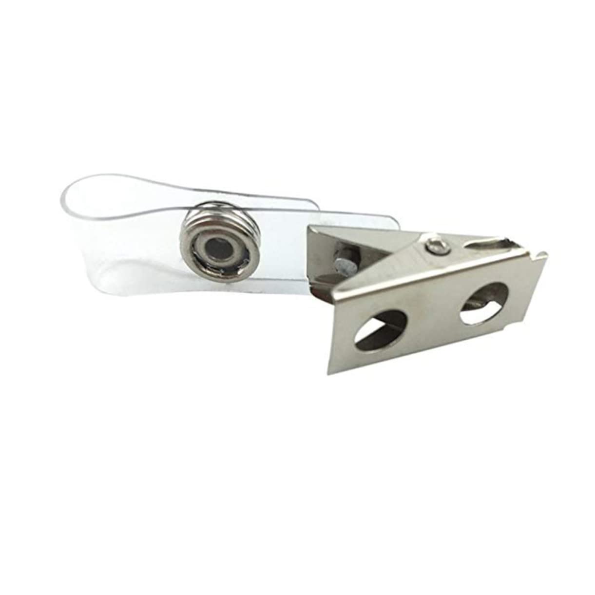 150pezzi Clip Badge Metalliche Con Cinghie Pvc Trasparenti Per Tesserini e Distintivi Per Ufficio Conferenze e Eventi Professionali