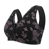 LRSSMB PLUS SIZE MODE VOLLSCHALEN-BH MASTEKTOMIE-BH NACH DER OPERATION FRONTKNOPF-UNTERWÄSCHE OHNE STAHLRING BHS FÜR JEDEN TAG(BLACK,50/115)