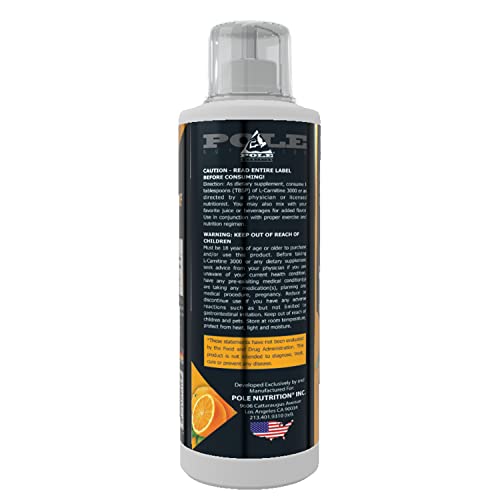 Pole Nutrition L-Carnitine 3000 | 500 Ml (34 Serving, Orange Blast)