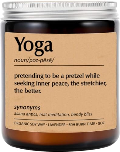Yoga Candle, Yoga Definition Candle, Gift for Yogaer, Best Yogaer, Funny Surprise Gift, Yoga Gift, Gift for Him Her, Holiday Gift, Lavende Scented Candles Soy 8Oz
