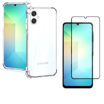 Capa Capinha Anti Impacto + Película de Vidro Temperado 3D Compatível Com Samsung Galaxy A06 Tela de 6.7 Polegadas - (Hard Glass Store)