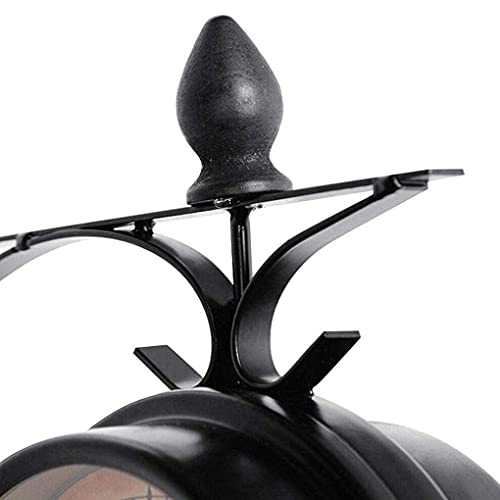 Horloges d'extérieur en fer forgé à double cadran rétro pour une fixation murale stable