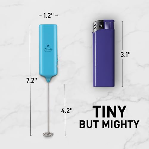 Image of Mini & Mighty Milk Frother Wand - Powerful Handheld Coffee Frother, Battery Operated Drink Mixer - Compact Pocket Size - Detachable Whisk for Latte, Cappuccino, Matcha, Hot Chocolate