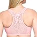 Glamorise Full Figure Plus Size Front-Closure Cotton T-Back Comfort Bra Wirefree #1908 Pink Blush