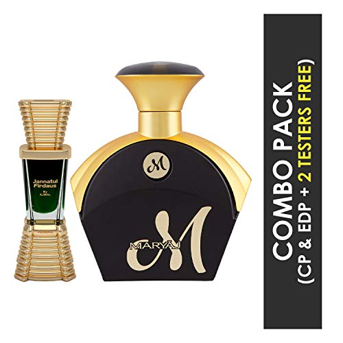Ajmal Jannatul Firdaus Concentrated Perfume Oil Oriental Alcohol-free Attar 10ml for Unisex and Maryaj M for Her Eau De Perfume Fruity Floral Perfume 90ml for Women - Image 2