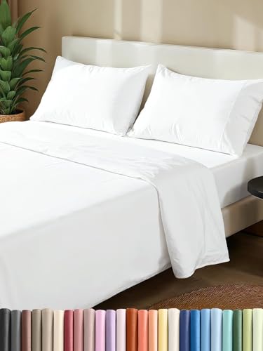Extra Thick King Size 4-Piece Sheet Set, Deep Pockets, White