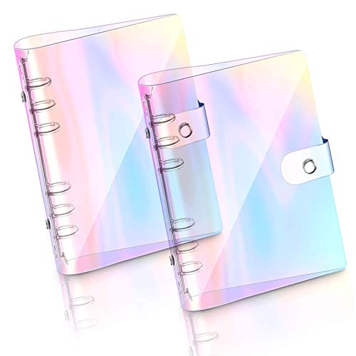 Classeur A6 arc-en-ciel lot de 2 en PVC souple transparent