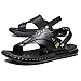 Xinduoyu Men's Summer Flat Sandals - Fashionable Outdoor Casual Slides Lightweight & Breathable (10,Black)