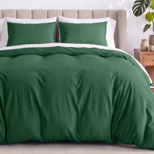 Bare Home housse couette jersey bio vert forêt King/Cal King