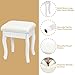 Giantex Vanity Table Set with Tri-Folding Mirror and Cushioned Stool, Makeup Dressing Table with 4 Drawers and Storage Shelf, Modern Bedroom Bathroom Makeup Table for Women Girls Gifts (White)
