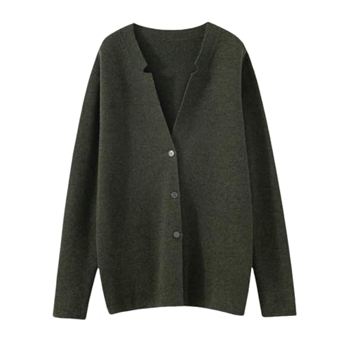 Cárdigan de punto grueso para hombre en lana con cuello alto para invierno