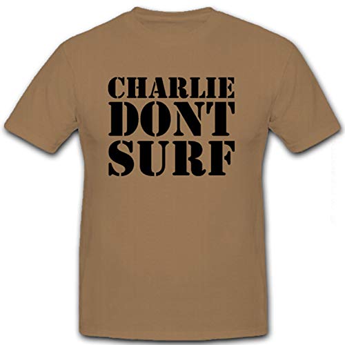 Planche de Surf de Plaisir style militaire avec le T-Shirt Charlie Don't Surf