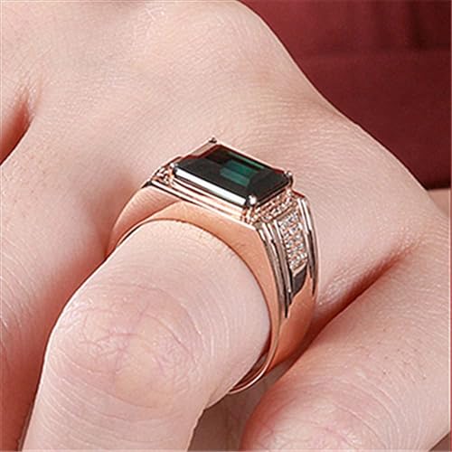 Bague émeraude rectangle argent anti ternissement pour peau sensible - 4