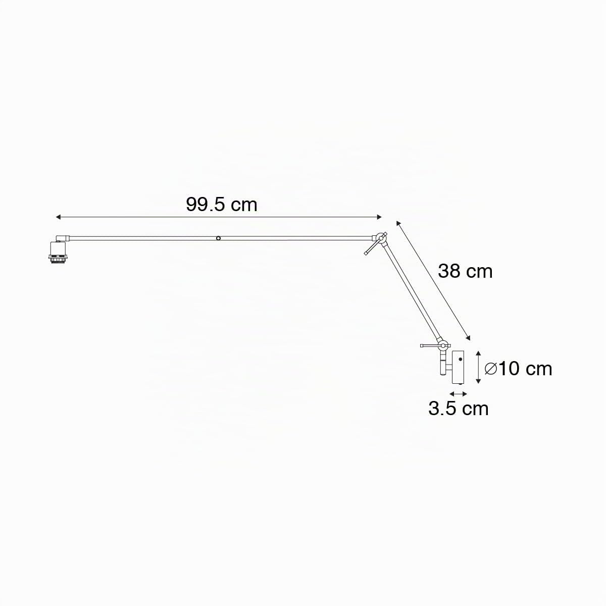 Qazqa blitz - Appliques Moderno - 1 luce - L 140 cm - Nero - Moderno - Soggiorno I Camera da letto I Sala da Pranzo I Cucina