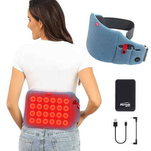 Heating Pad for Back with Battery,12V Portable Electric Heated Pad with 24 Natural Jade Stones and 3 Heat Modes for Lower Back,Abdomen,Gift for Women Men