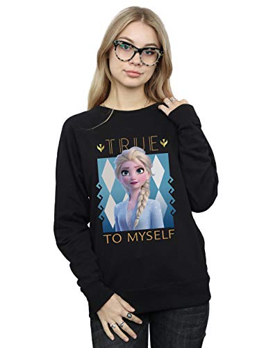 Disney Women's Frozen 2 Elsa True To Myself Sweatshirt Black Large