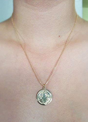 Vista 5 de San Benito Medal Gold Plated Chain 17 Inches St Benedict Necklace