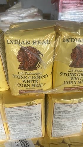 Indian Head Stone Ground White Corn Meal – Premium Enriched Corn Meal for Authentic Cooking & Baking | 5 lb (2.27 kg)