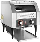 Grille-pain à bande transporteuse commercial, capacité de 300 tranches/heure, grille-pain électrique en acier inoxydable durable pour restaurants, adapté pour pain grillé, petits pains, bagels et pain