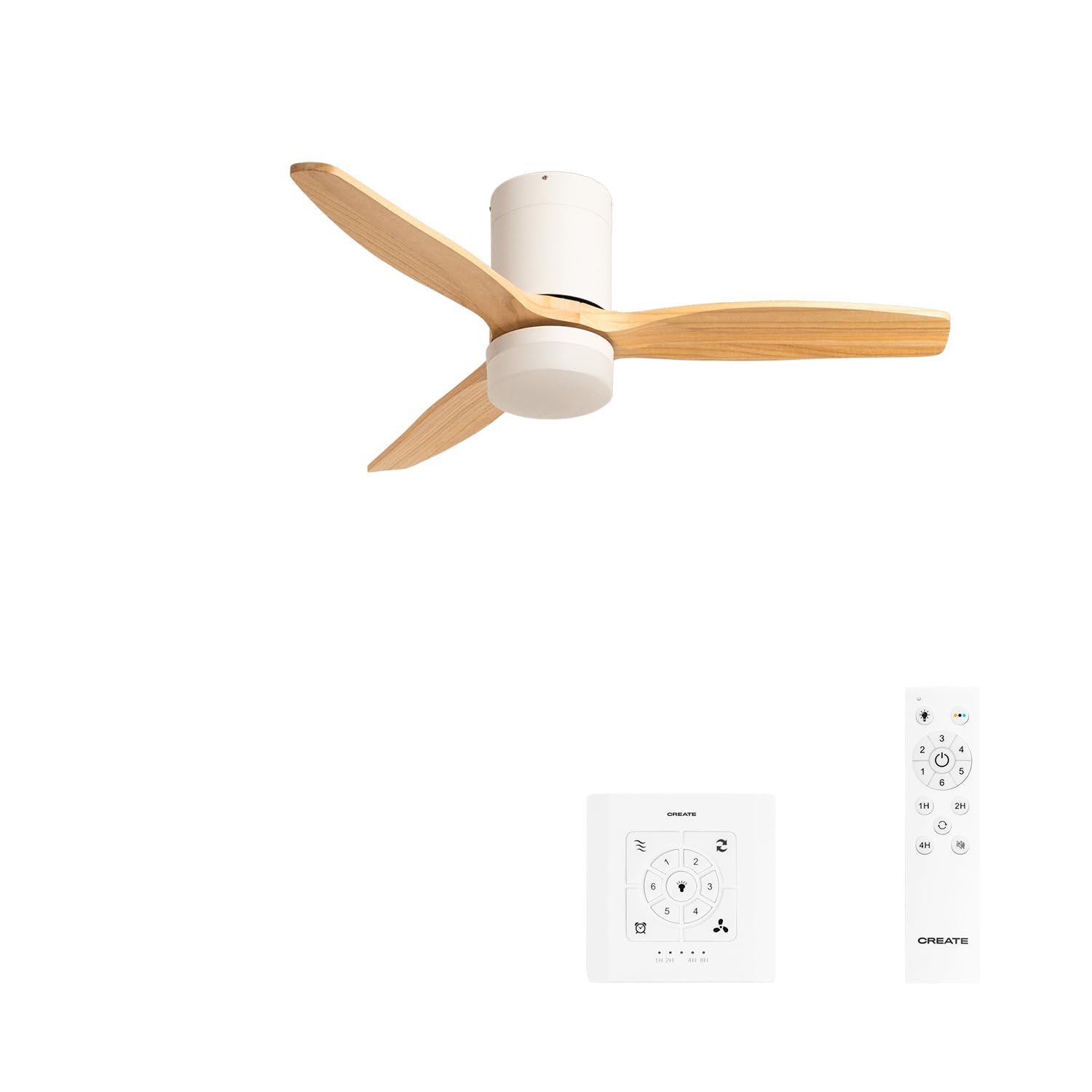 CREATE / WINDCALM S/Ventilador de techo ABS con luz blanco aspas efecto madera clara con mando / 40W, Silencioso, Ø112 cm, 6 velocidades, 3 temperaturas de luz, temporizador, función verano-invierno — view 17