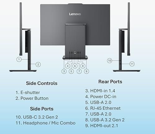 Image of Lenovo IdeaCentre 27 inch FHD All-in-One Desktop Computer, Intel Core i7-13620H(10-Core, 24MB Smart Cache), 32GB DDR5, 1TB PCIe SSD, Wi-Fi 6, HDMI, USB-C, Wired KB&Mouse, Business AIO, Windows 11 Pro