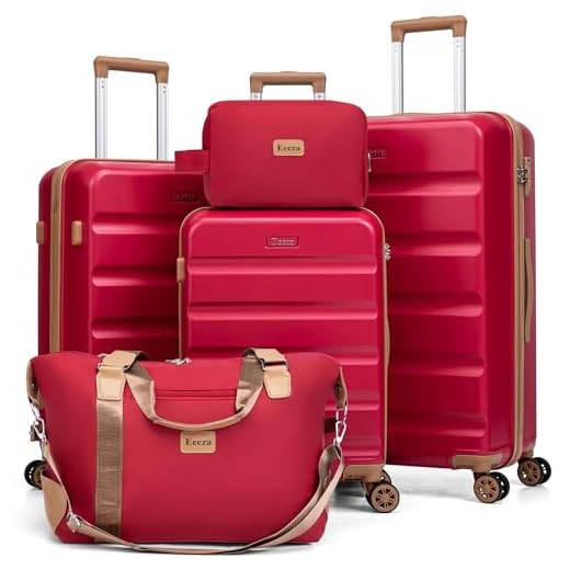 Eeeza 5 Piece Luggage Set with Wheels