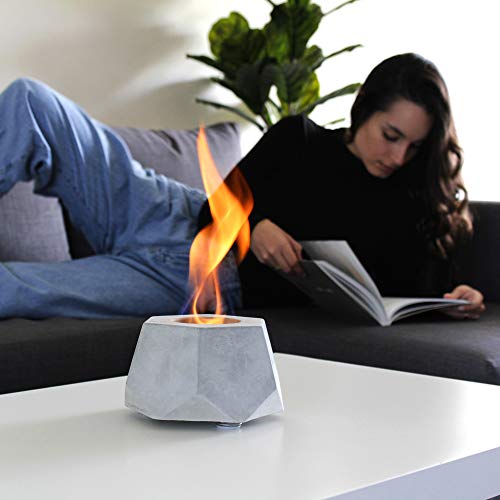 colsen Hex Large Tabletop Rubbing Alcohol Fireplace Indoor Outdoor Fire Pit Portable Fire Concrete Bowl Pot Fireplace