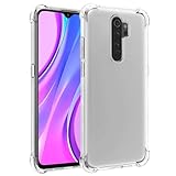 Yerebel Capa para Redmi 9/Redmi 9 Prime/Poco M2/Poco M2 Reloaded M2004J19PI Capa fofa, capa de silicone de borracha macia TPU transparente flexível para Xiaomi Redmi 9 Crystal Clear